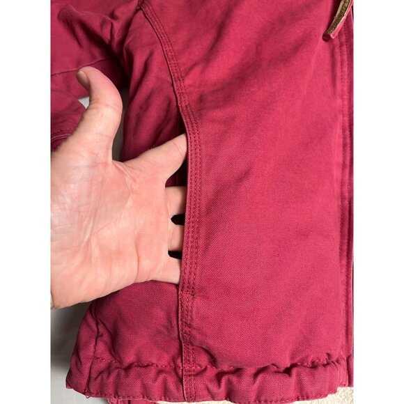 C.E. Schmidt women’s pink Hooded Work Jacket L Sherpa Lined Cotton canvas coat - Picture 12 of 16